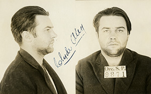 Mug shot of Clyde Alley with prisoner number 9871