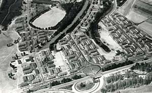 View from the air of Vanport housing project.