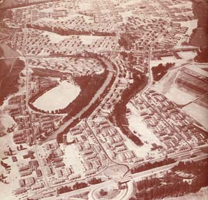 Aerial view of Vanport housing project.