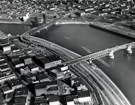 Aerial view of Willamette River