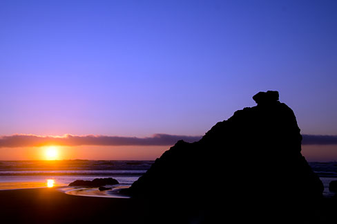 Twilight over ocean in Curry County