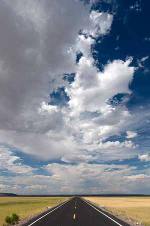 blue sky and clouds near Burns, Oregon