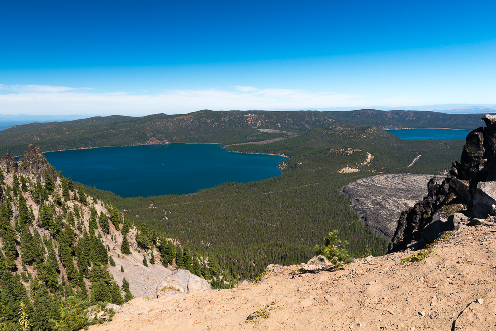 View of Paulina and East lakes from above.