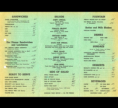 A menu for a State Fair food booth