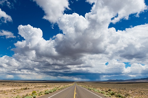 clouds above highway