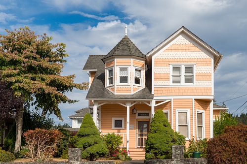 A victorian style house.