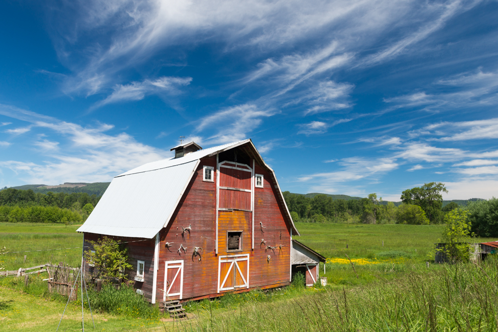 red barn in Columbia County