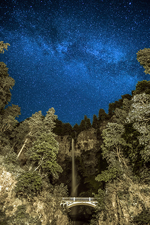 Milky Way and Multnomah Falls